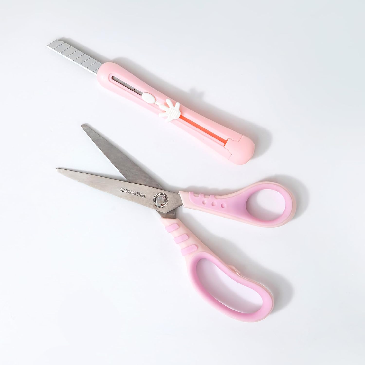 Stainless Steel Scissors Set with Utility Knives, 4 Pairs