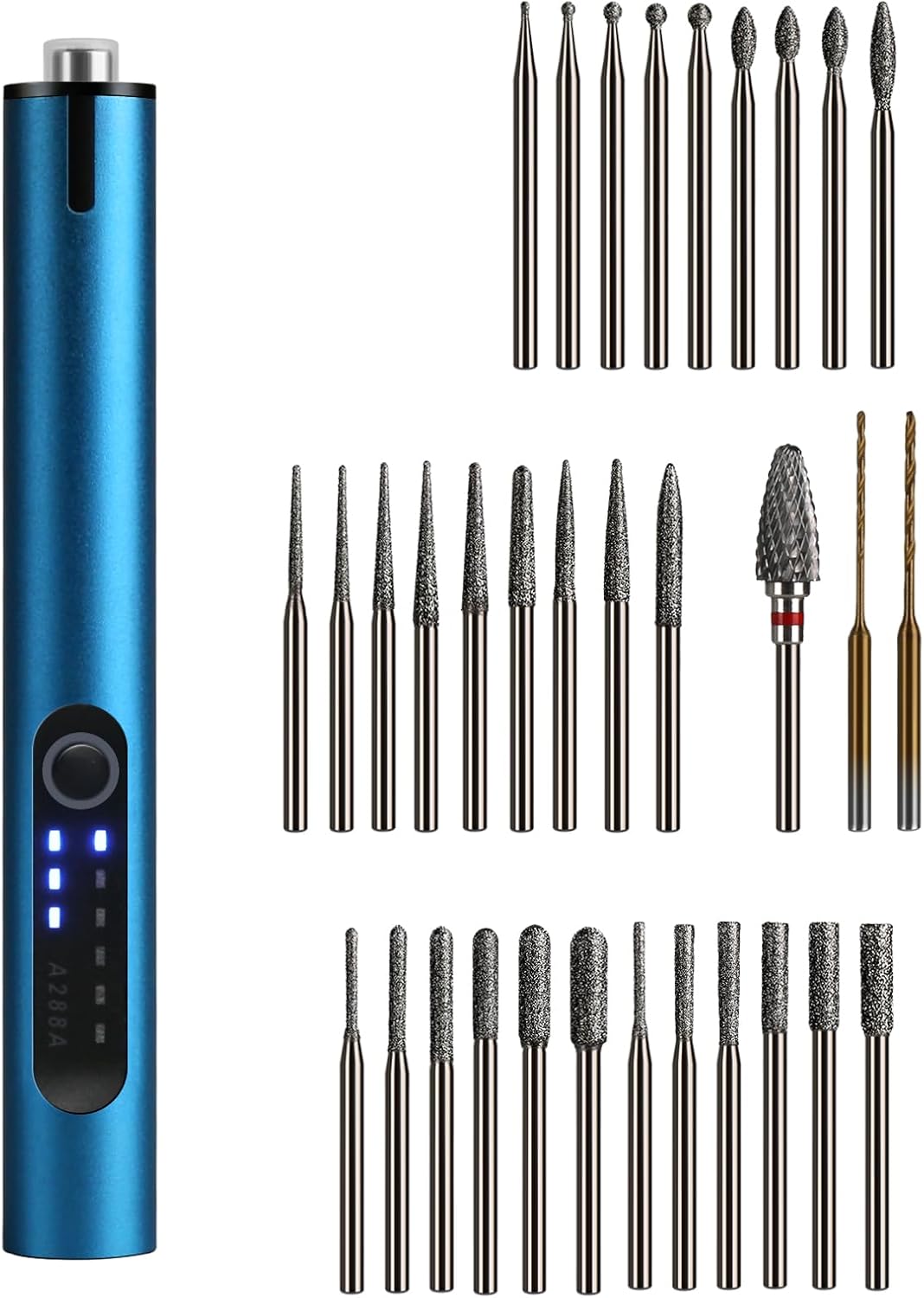 Cordless Electric Engraving Pen Kit with USB LED and Bits