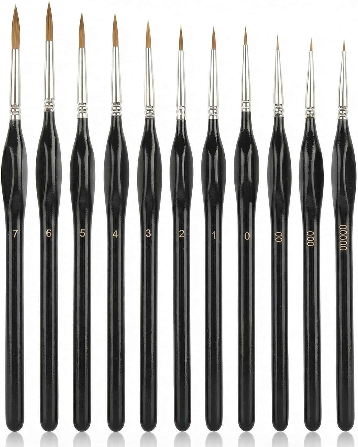 11 Piece Fine Tip Detail Paint Brush Set