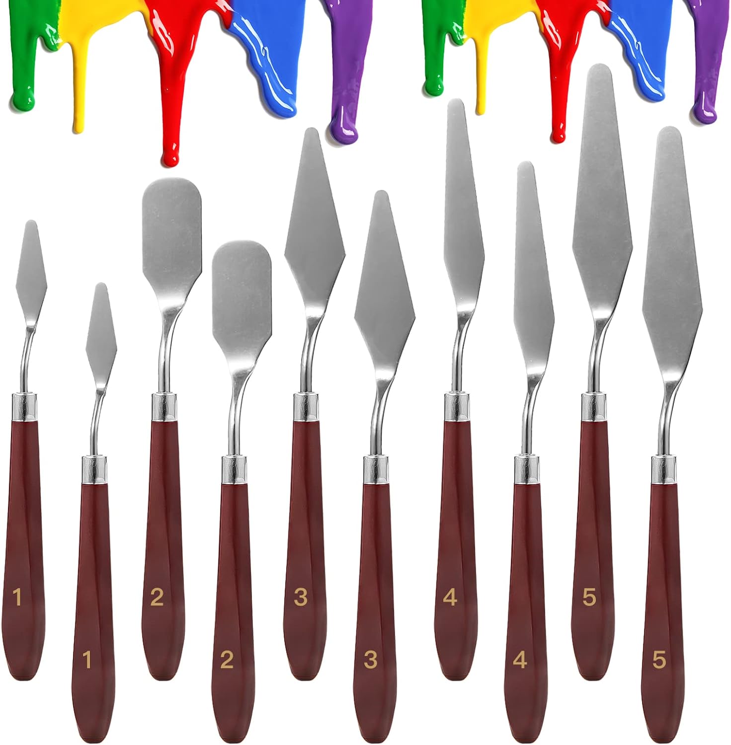 10 Piece Stainless Steel Palette Knife Painting Set
