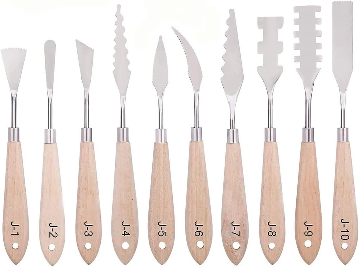 10pcs Stainless Steel Spatula Palette Knife Painting Tools