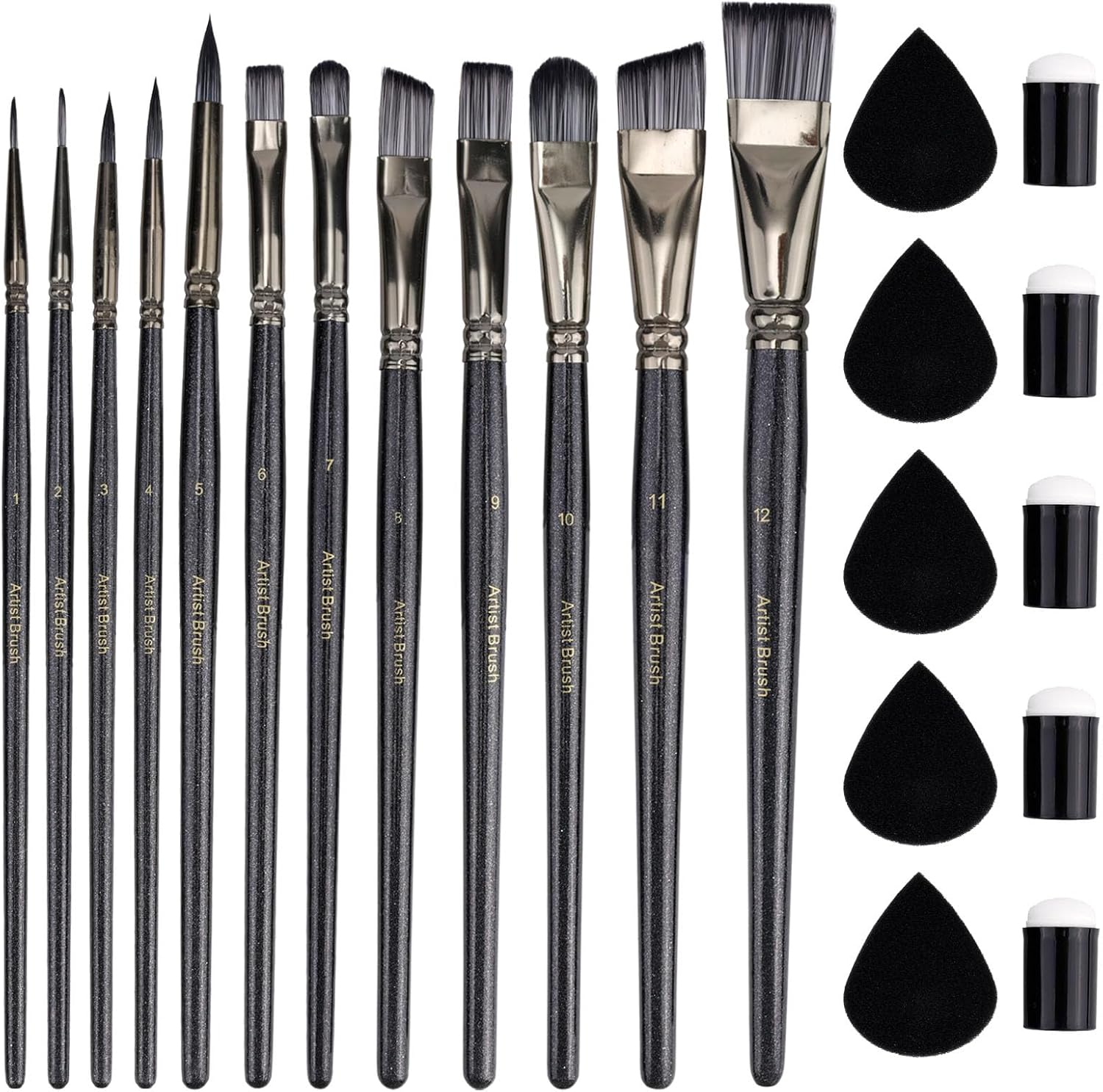 22pcs Face Painting Brushes and Sponges Set