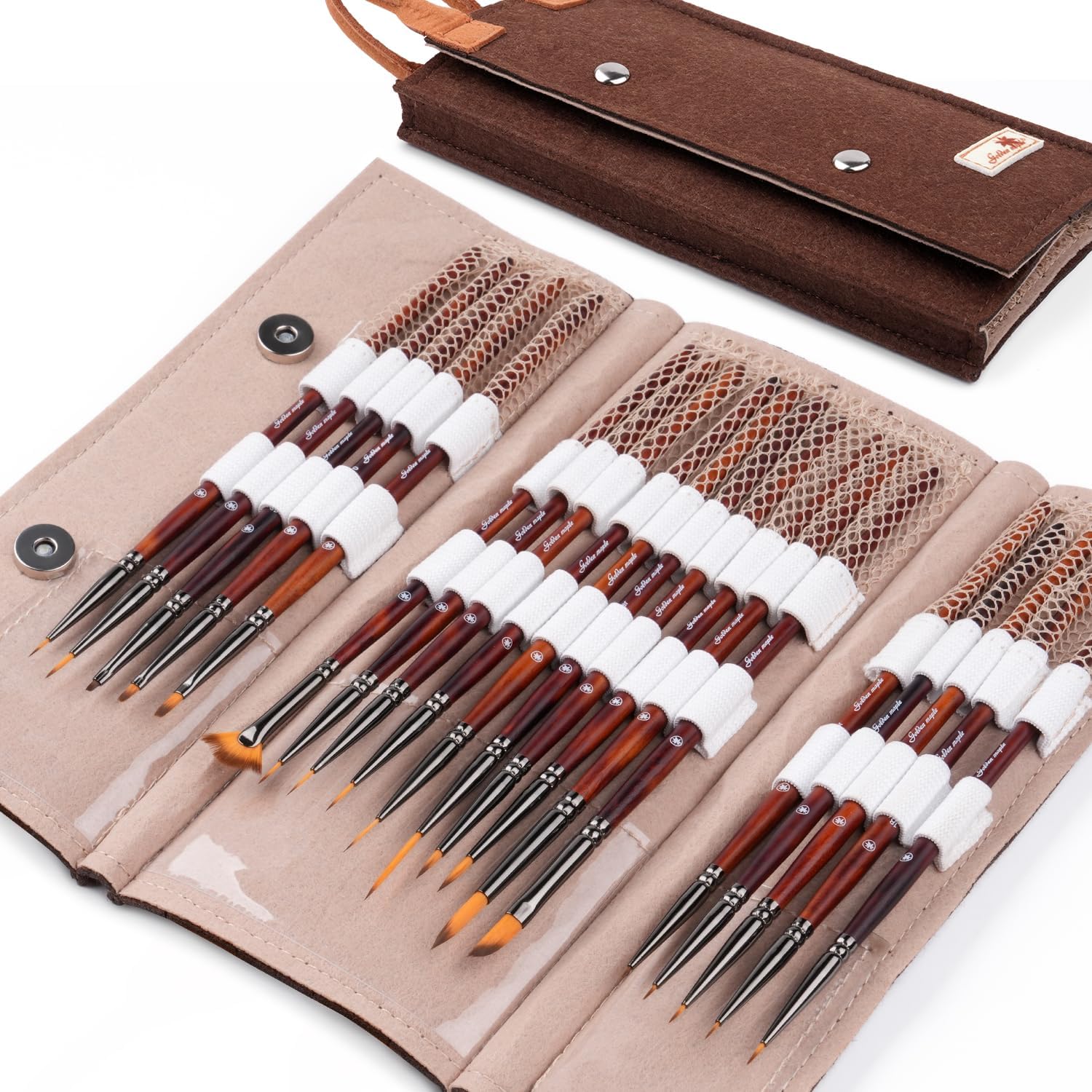 Fine Miniature Detail Paint Brush Set with Travel Case