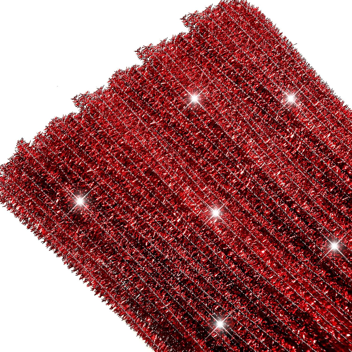 Glitter Red Pipe Cleaners 100pcs 6mm x 12 Inch Chenille Stems