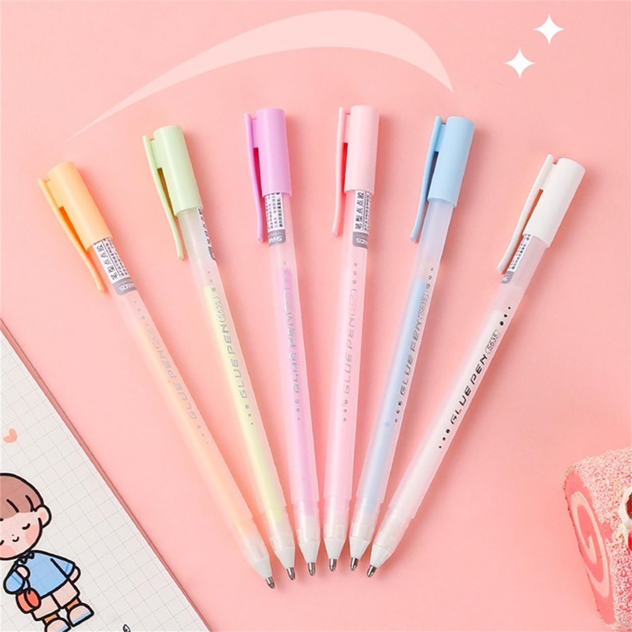 Multi-color Craft Glue Pen Set 6 Pieces