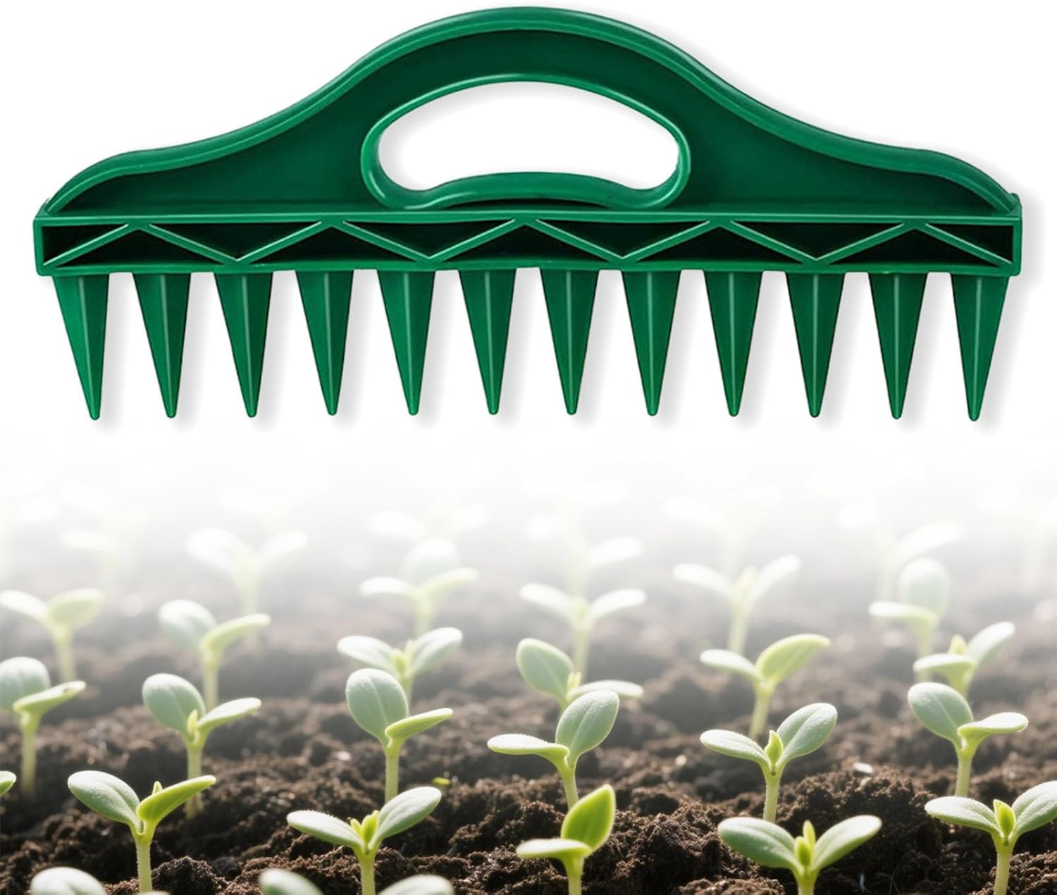 12-Hole Seed Planter for Raised Beds & Pots, Fixed Spacing Dibber