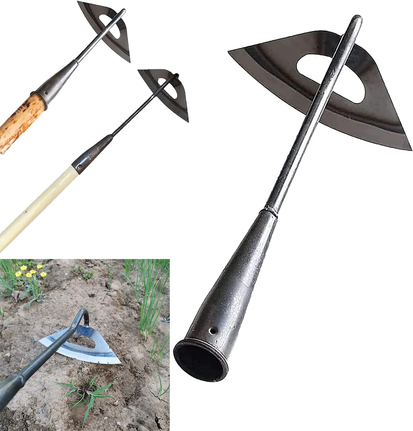All-Steel Hollow Garden Hoe for Weeding Soil Loosening