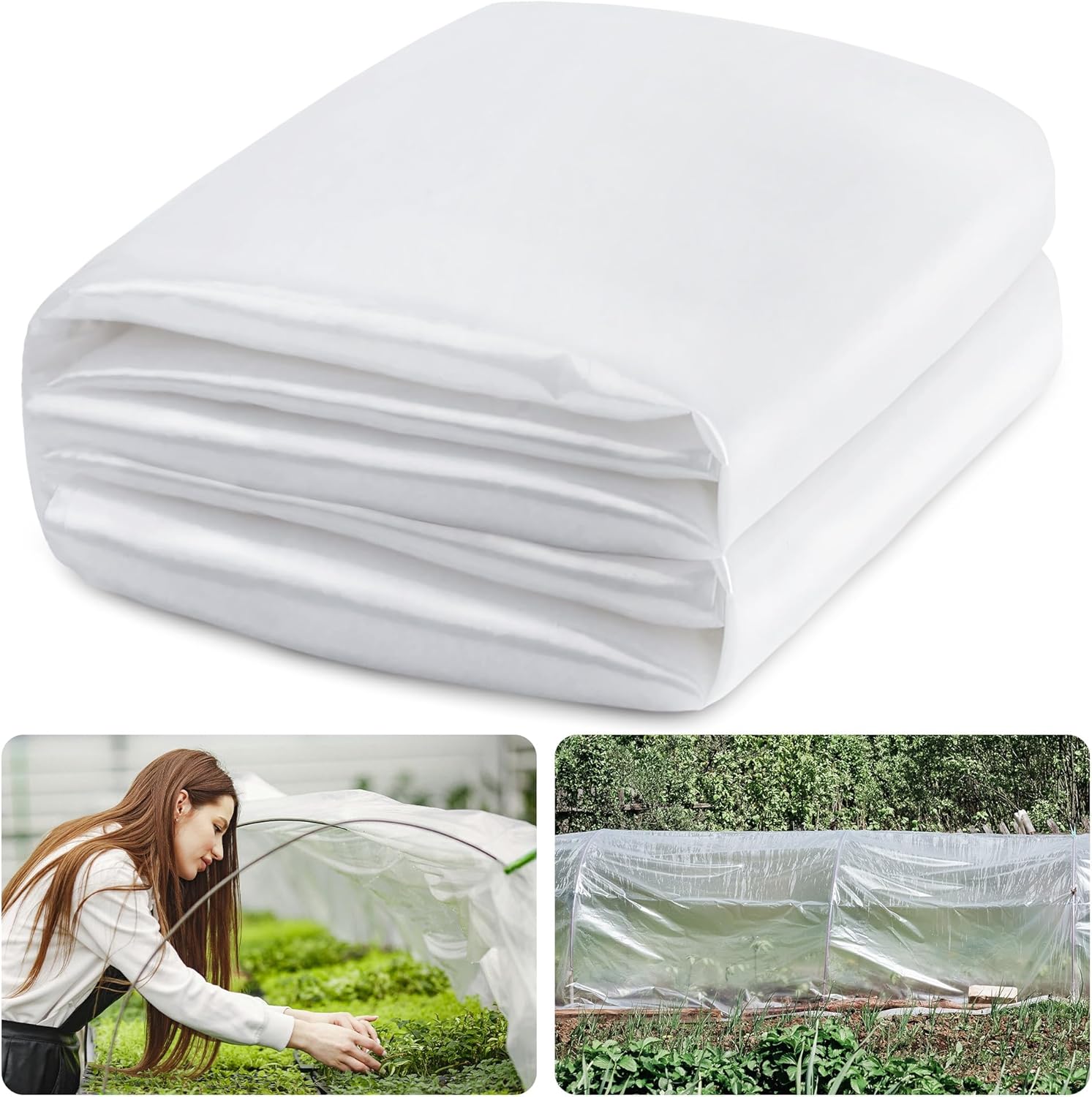 6 Mil Clear Greenhouse Plastic Sheeting,Transparent Plastic Film for Greenhouse (8ftx12ft)