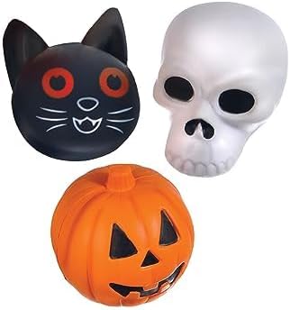 Plastic Halloween Squishy Balls - 3.25" x 2.25" x 2.5" (3 Pack)