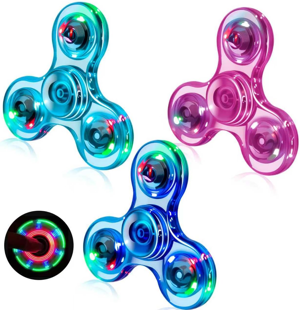 LED Light Fidget Spinner Set 3 Pieces
