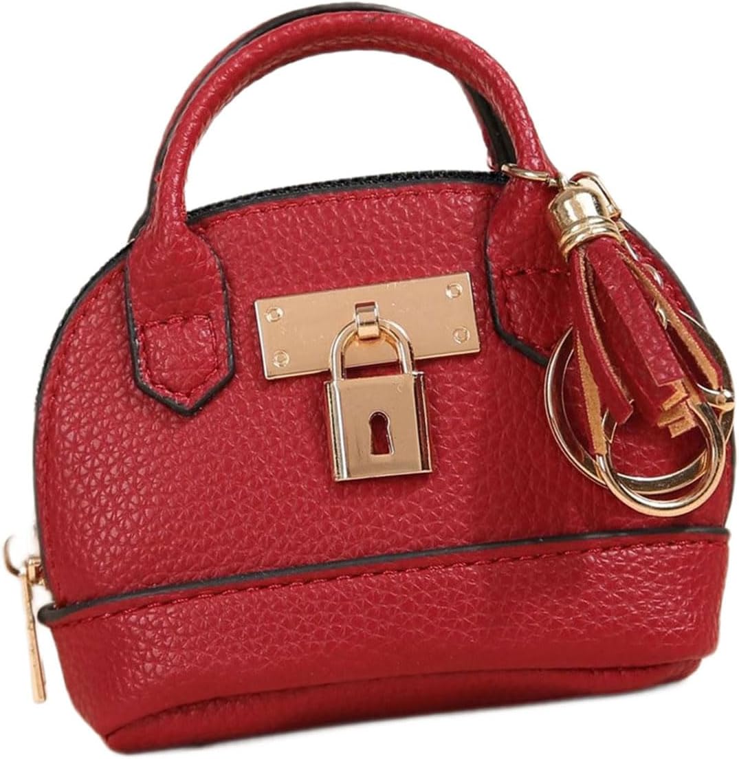 Small PU Leather Coin Purse Keychain Organizer Bag