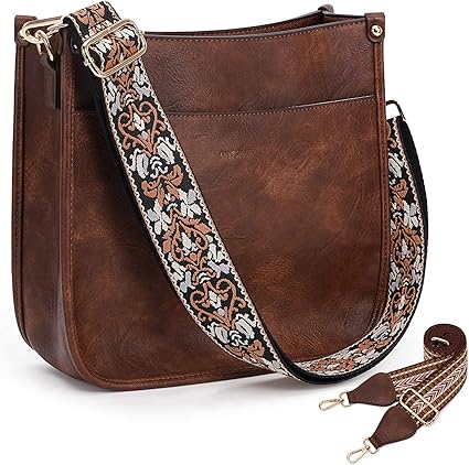 Crossbody Bags for Women Trendy Vegan Leather  With 2PCS Adjustable Strap