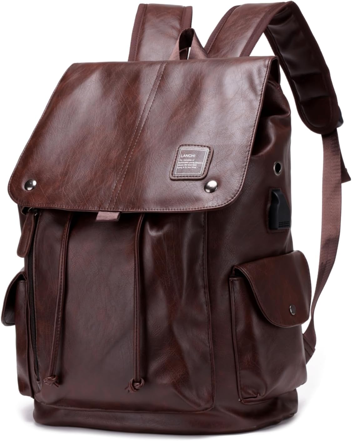 Soft PU Leather Waterproof Laptop Backpack
