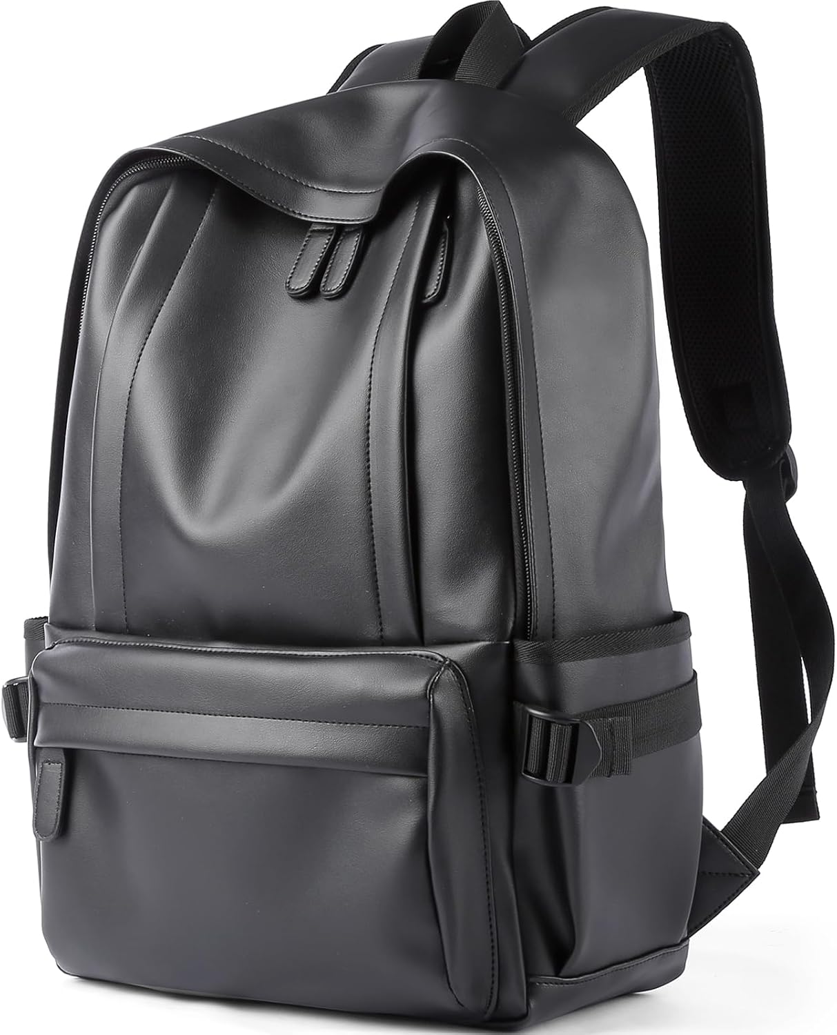 PU Leather 15.6 Inch Laptop Travel Backpack Water Repellent