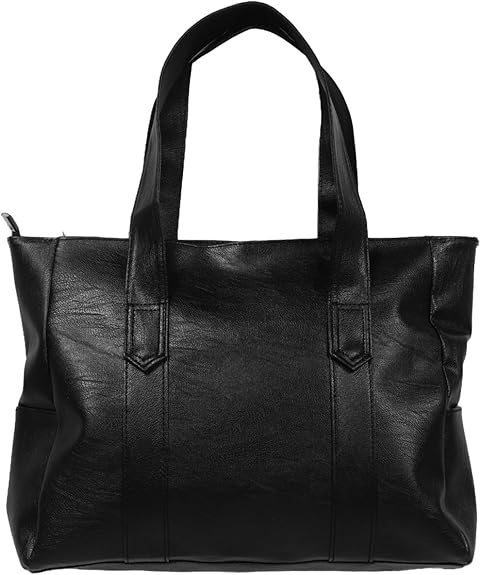 Large Capacity Faux Leather Women Tote Bag with Zipper