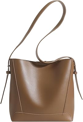 Faux Leather Hobo Bucket Shoulder Bag