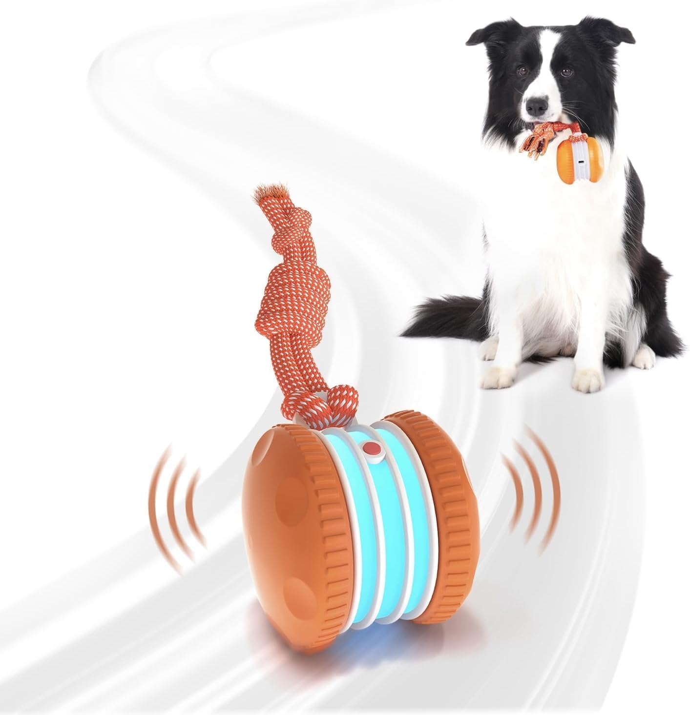 Interactive Electric Rolling Dog Toy with Rope