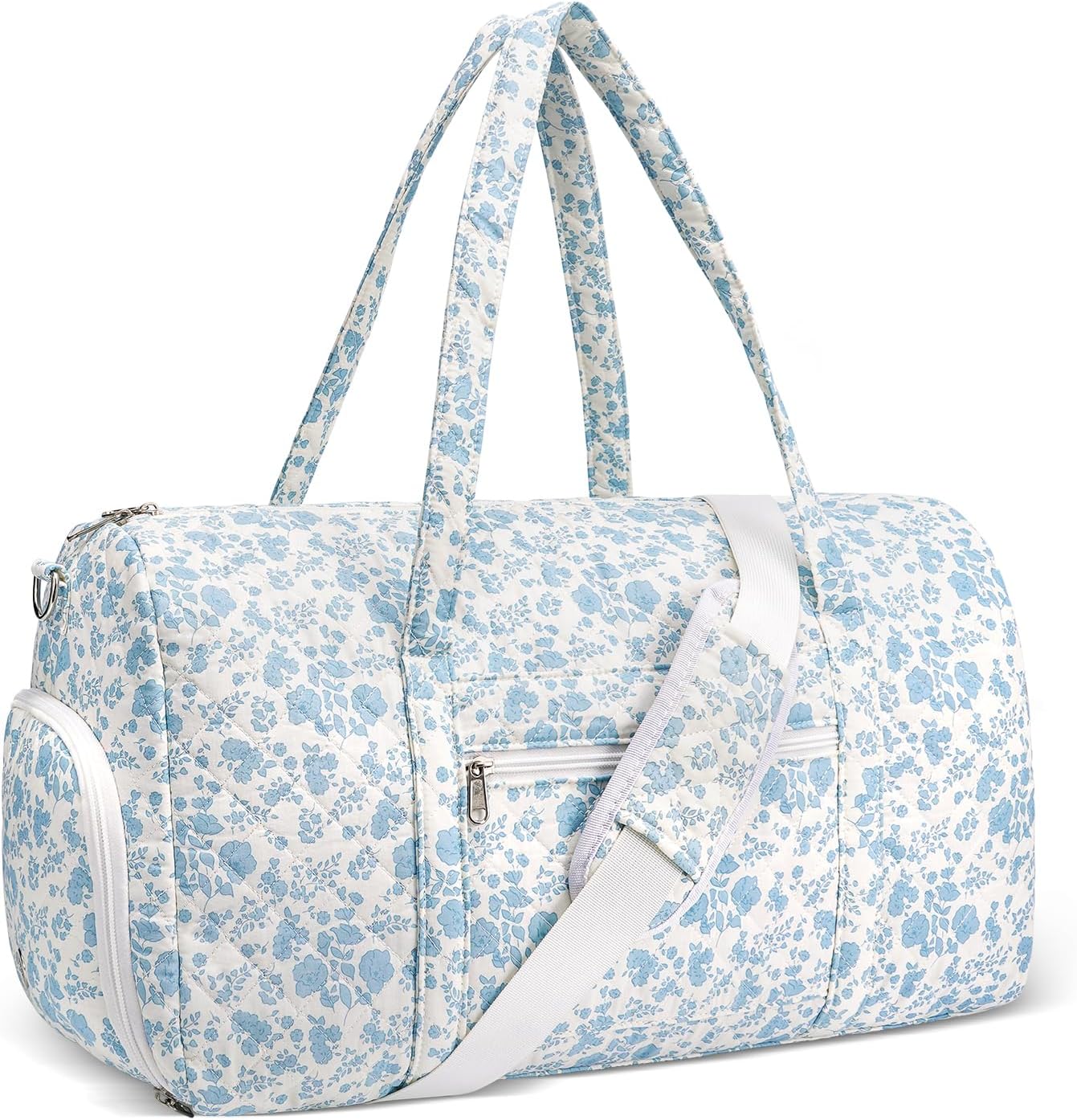 Quilted Floral Travel Gym Duffle Bag