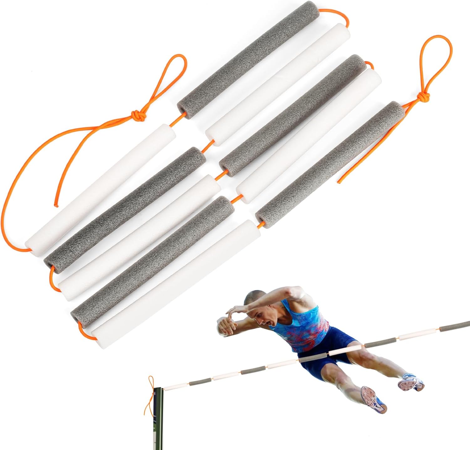 Elastic Foam High Jump Training Crossbar Bungee Cord