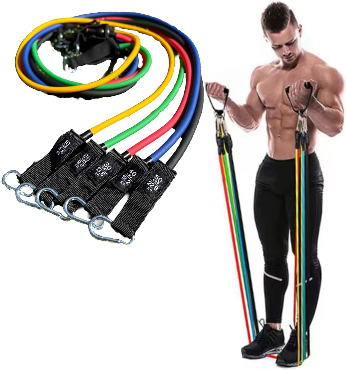 Long Tube Resistance Bands Set with Handles