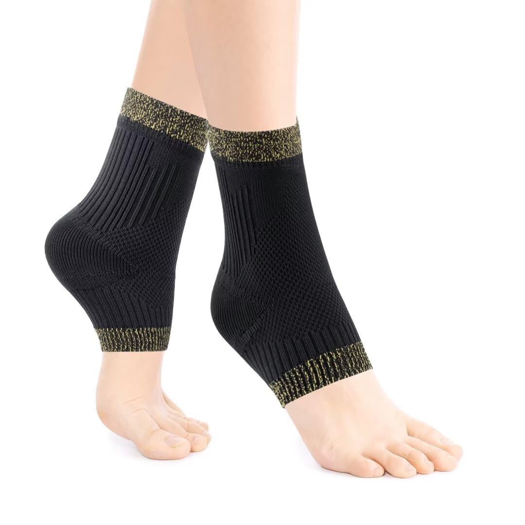 Copper Infused Ankle Compression Support Sleeve Pair