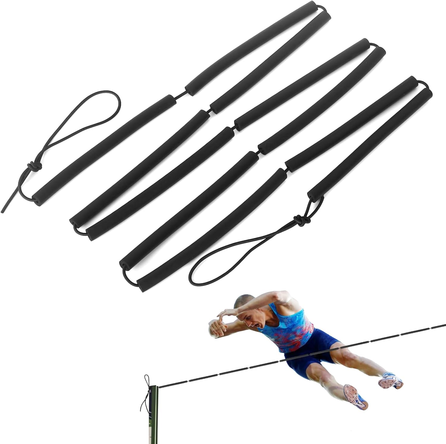 Elastic Foam High Jump Training Crossbar Bungee Cord