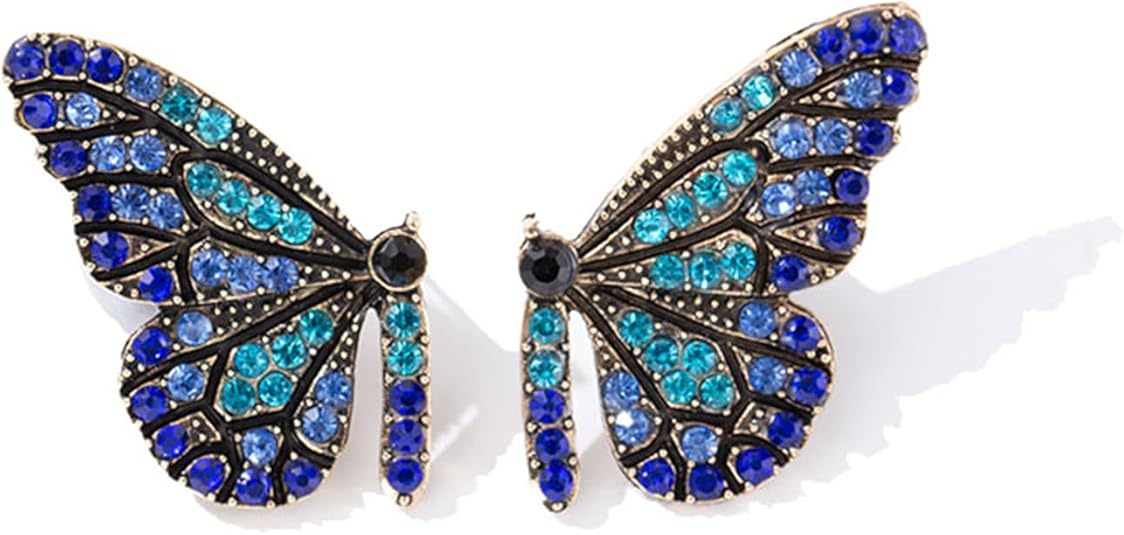 Butterfly Enamel Crystal Stud Earrings