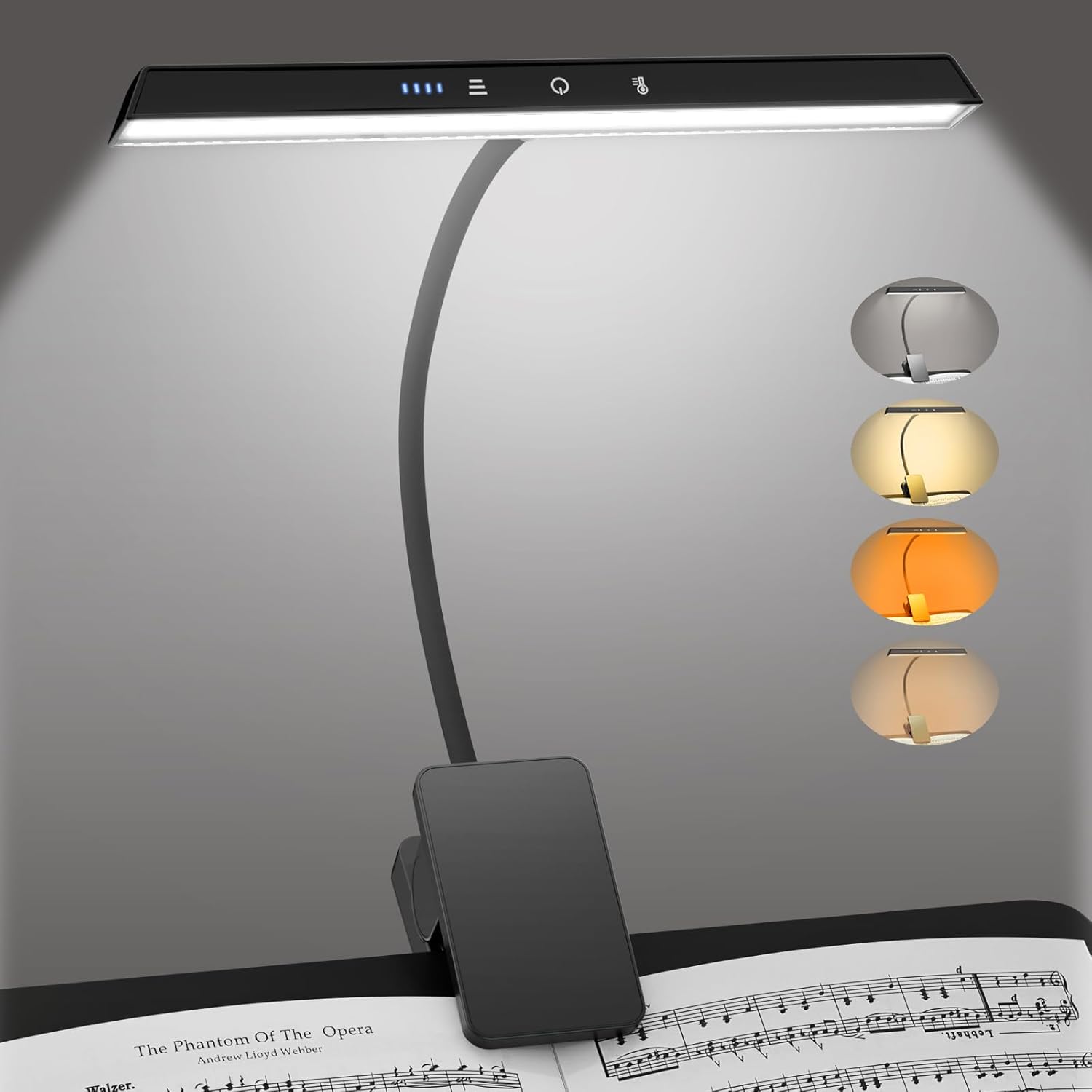Rechargeable Music Stand Light 47 LED Clip On Piano Lamp