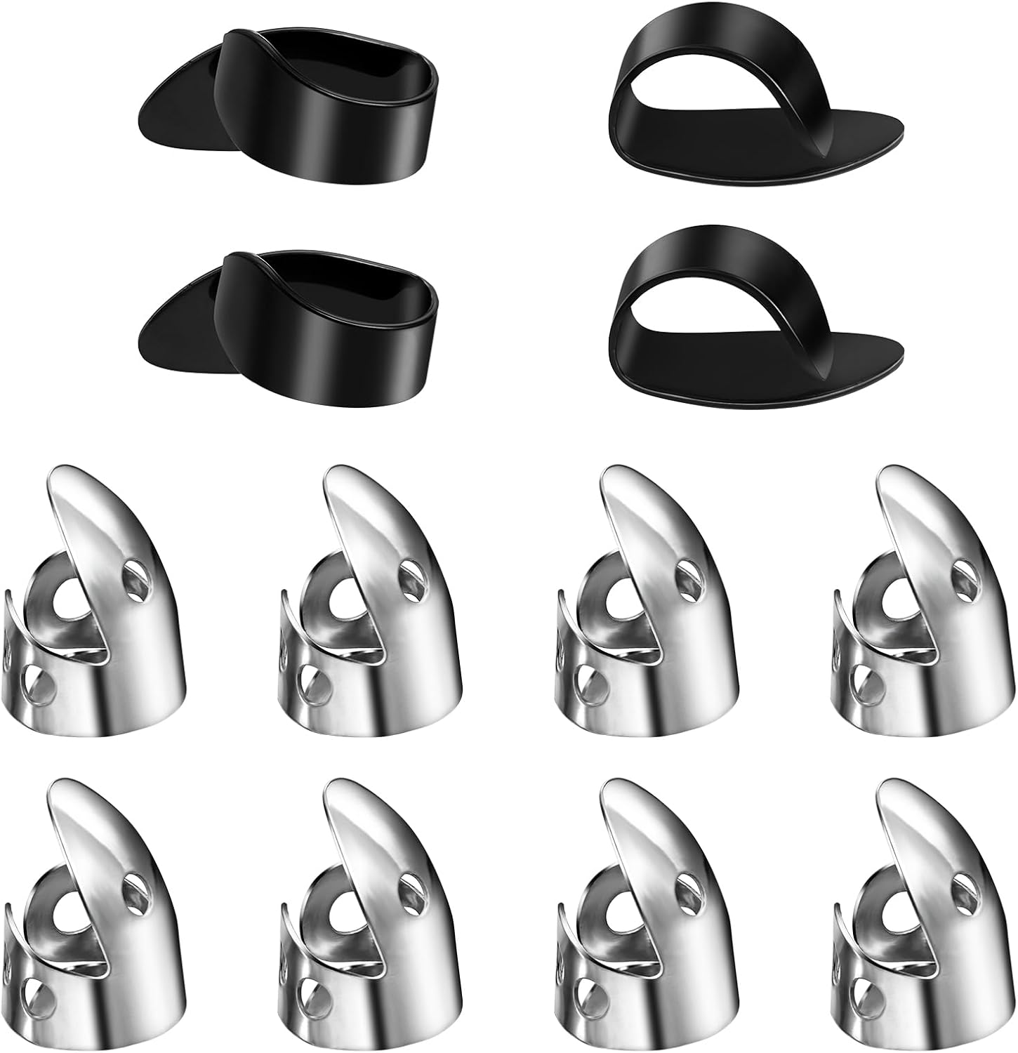 Thumb and Finger Picks Set (12 Piece Adjustable)