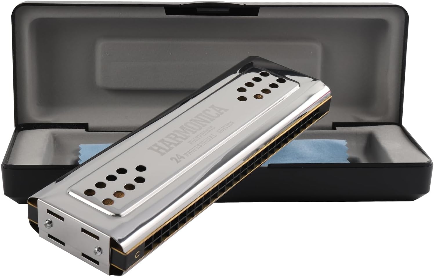 Dual Key 24 Hole Tremolo Harmonica C/G Double Tone