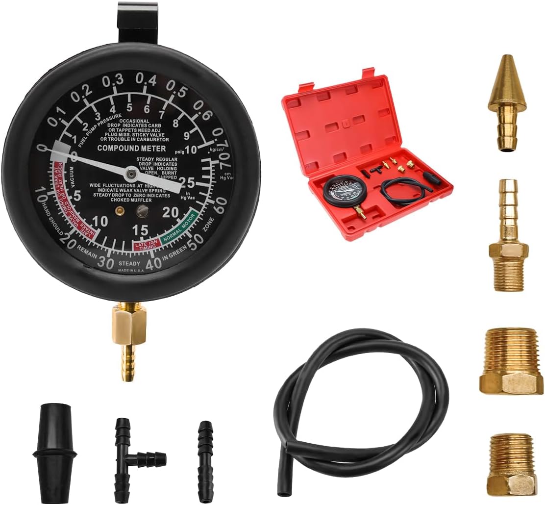 Fuel Pump Vacuum Pressure Tester Gauge Kit