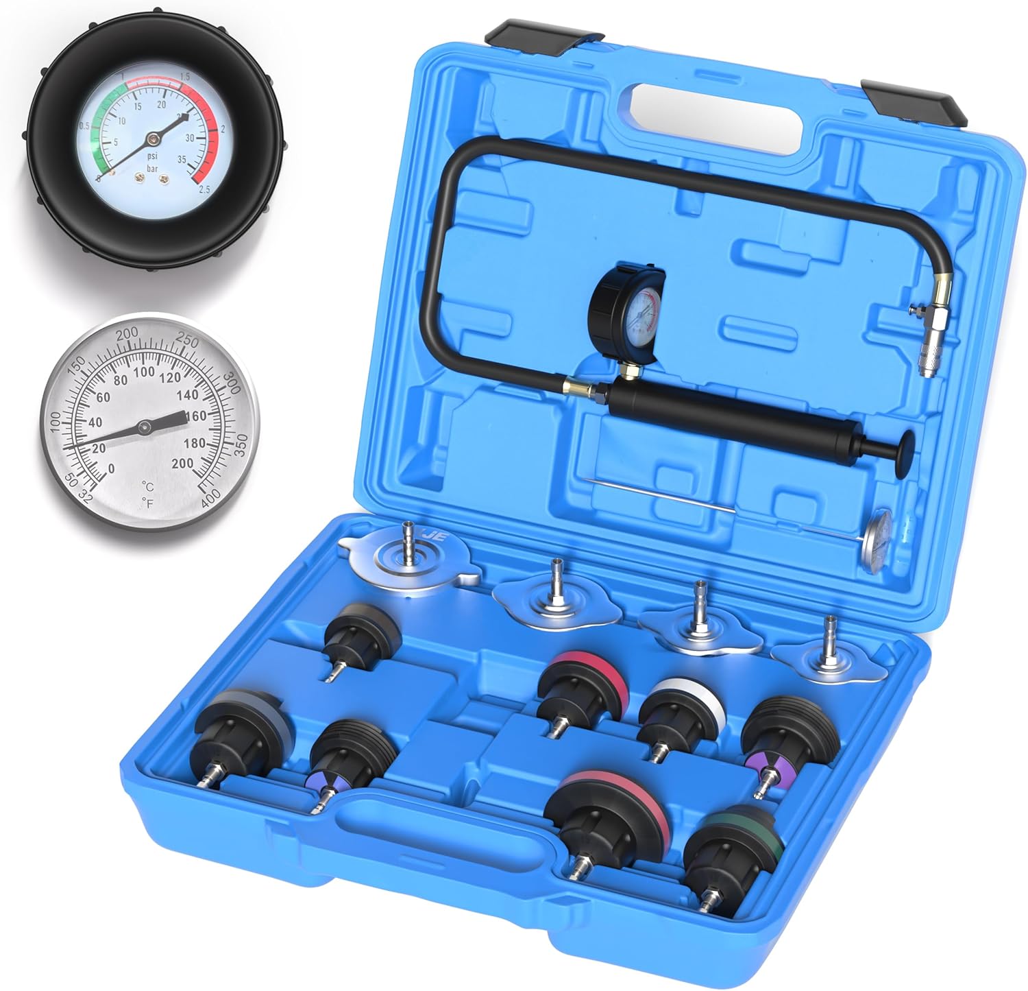 Radiator Pressure Leak Tester Kit with Cooling System Adapters