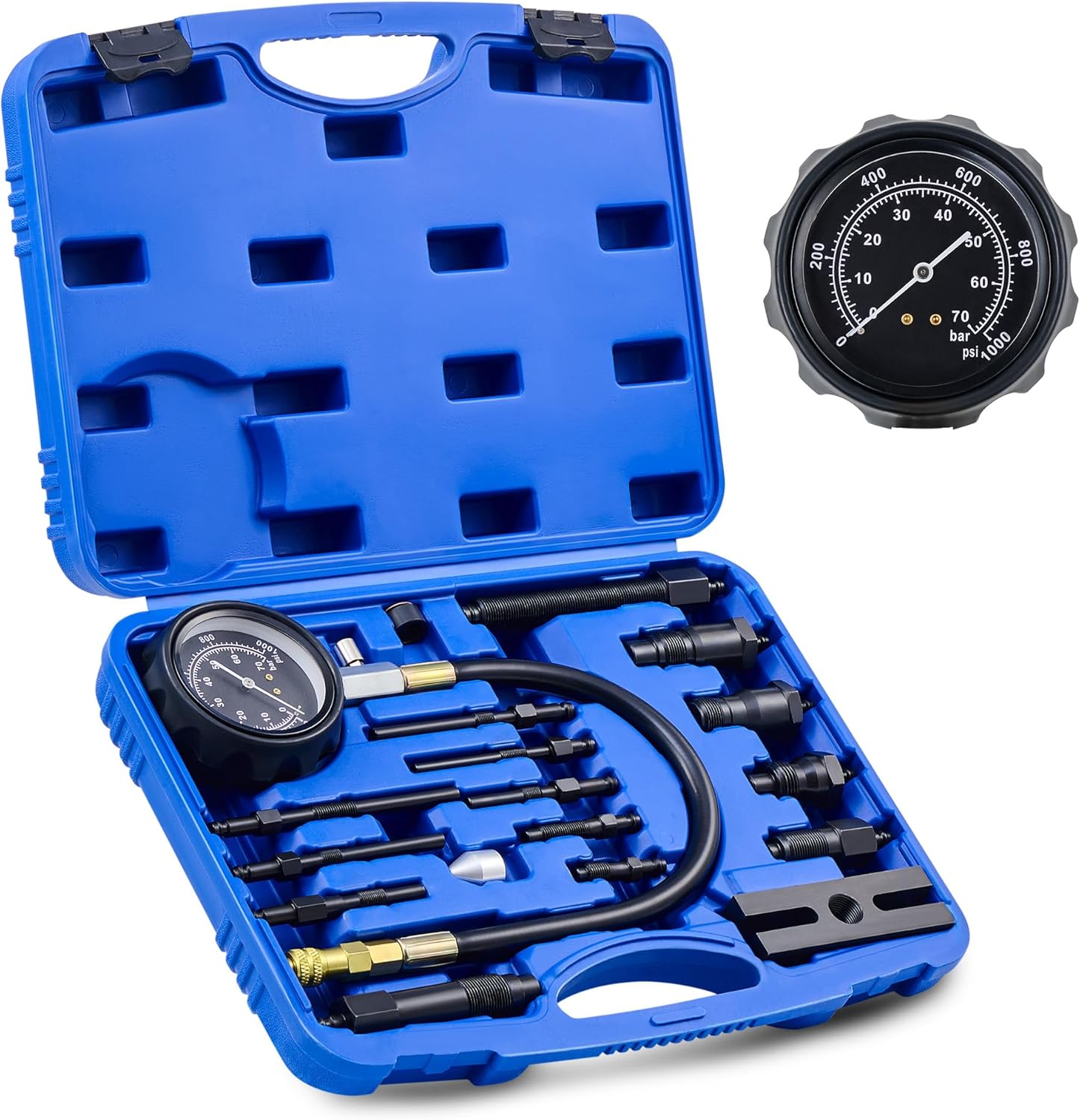 Diesel Engine Compression Tester Kit 18 Piece Gauge Adapter Set
