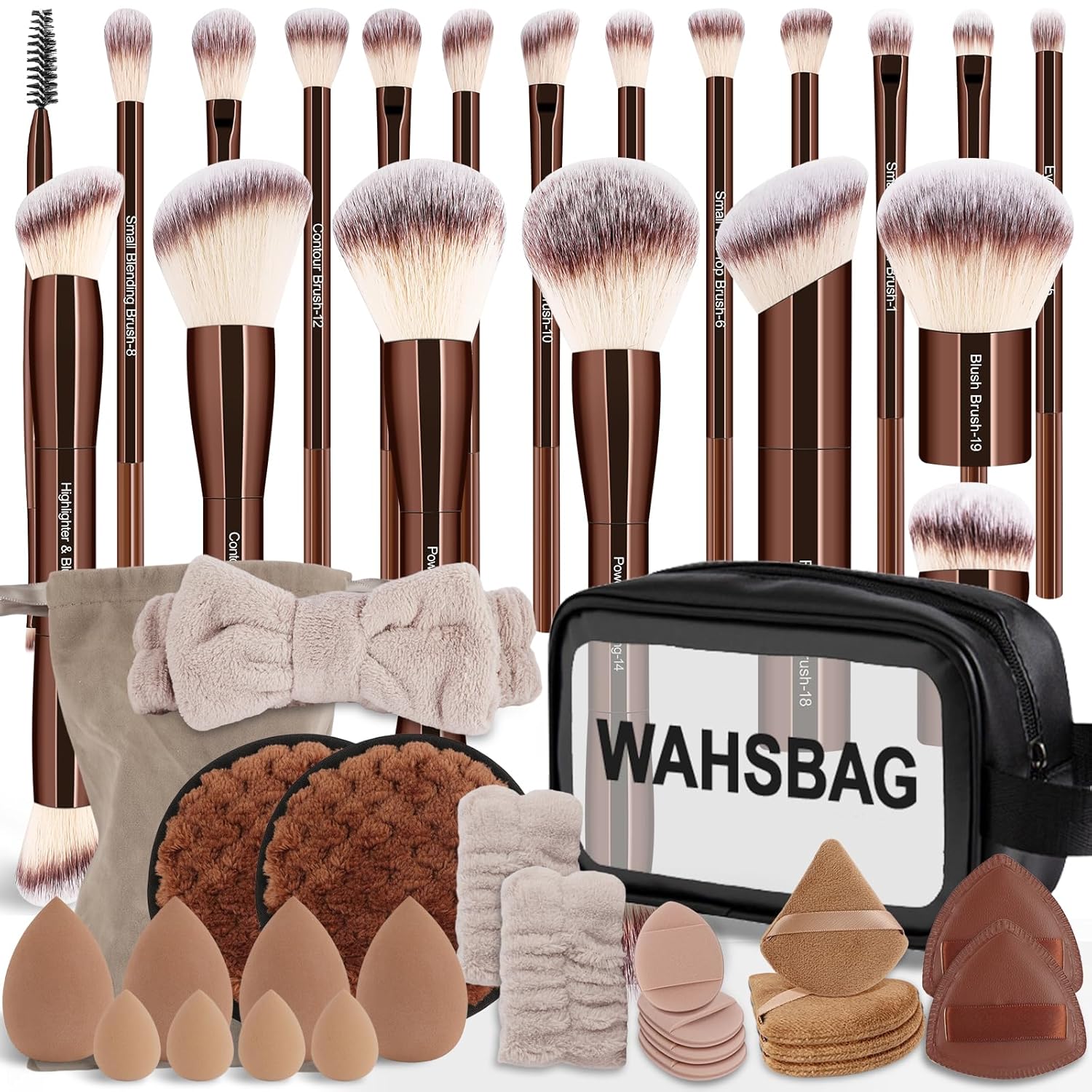 Professional Makeup Brush Set with Travel Case 44 Pieces