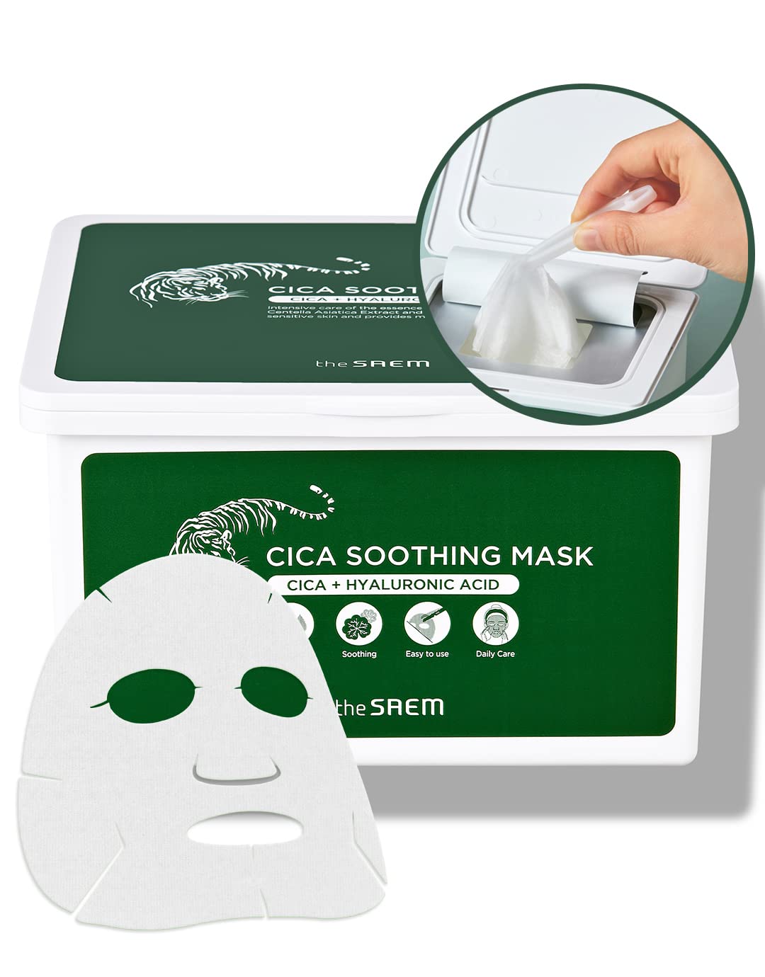 Cica Soothing Sheet Mask Daily Hydrating 30 pcs