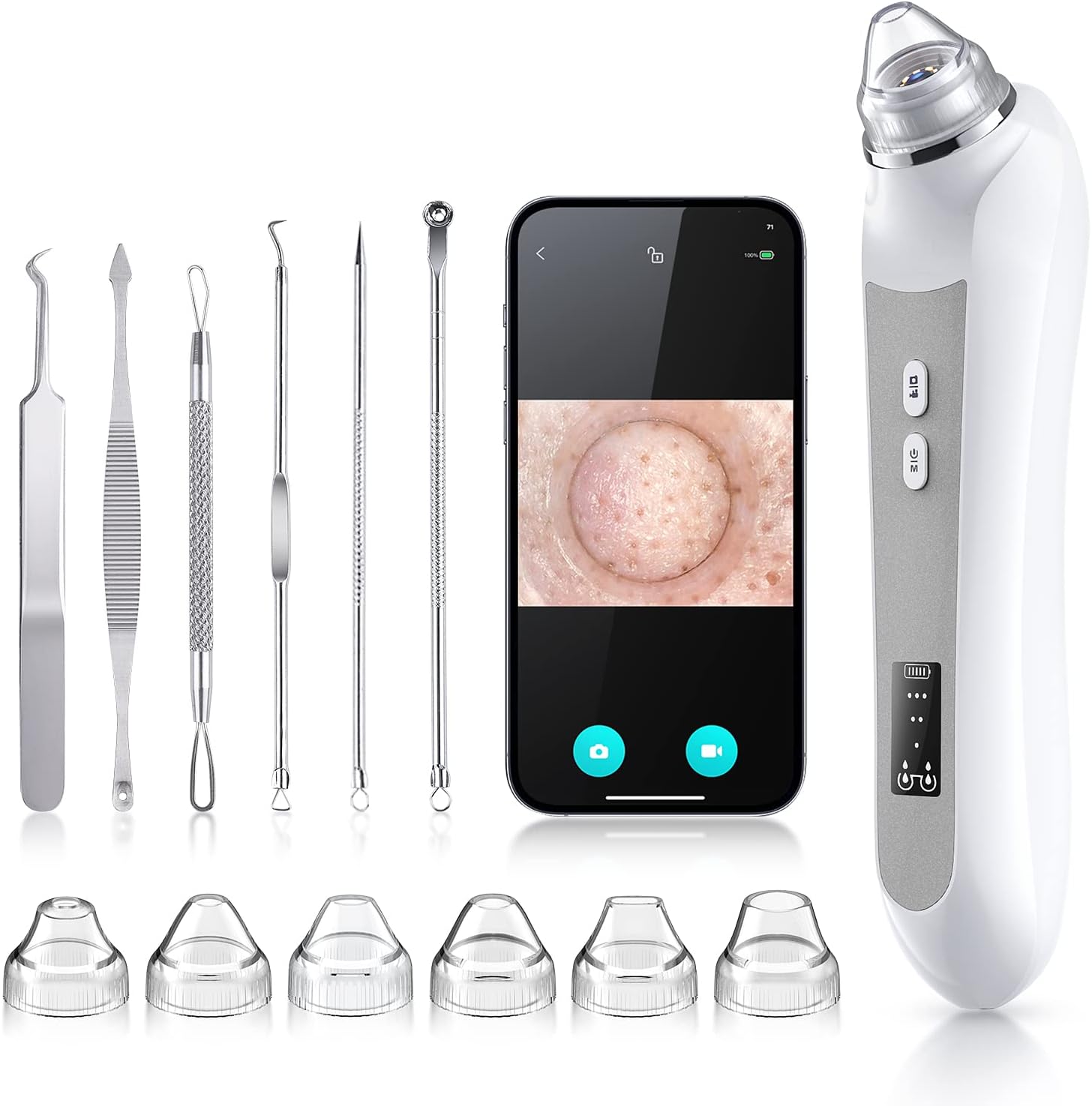 Blackhead Remover Vacuum with Camera & Suction Heads