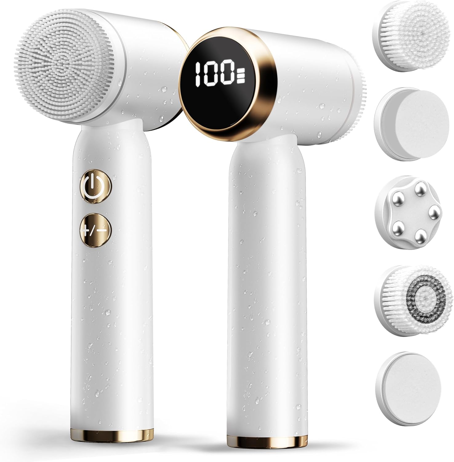 Electric Facial Cleansing Brush Kit with LED Display 6-in-1