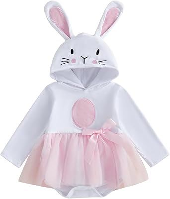 Baby Easter Bunny Hooded Romper Outfit