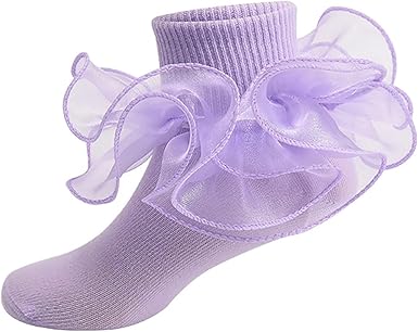Toddler Girls Lace Ruffle Anti Slip Ankle Socks Cotton