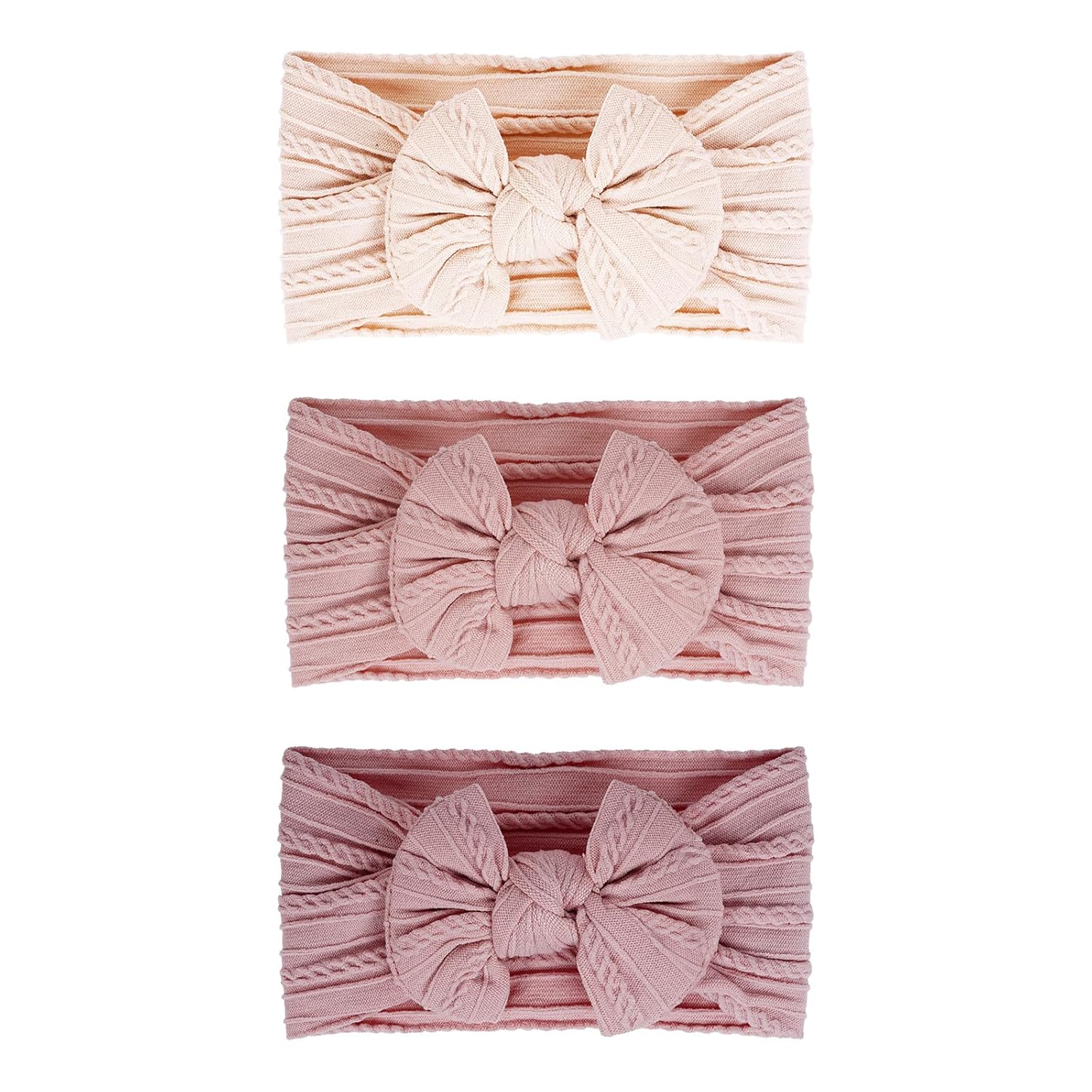 3 PCS Baby Bow Headbands Handmade Nylon Bow Hairbands