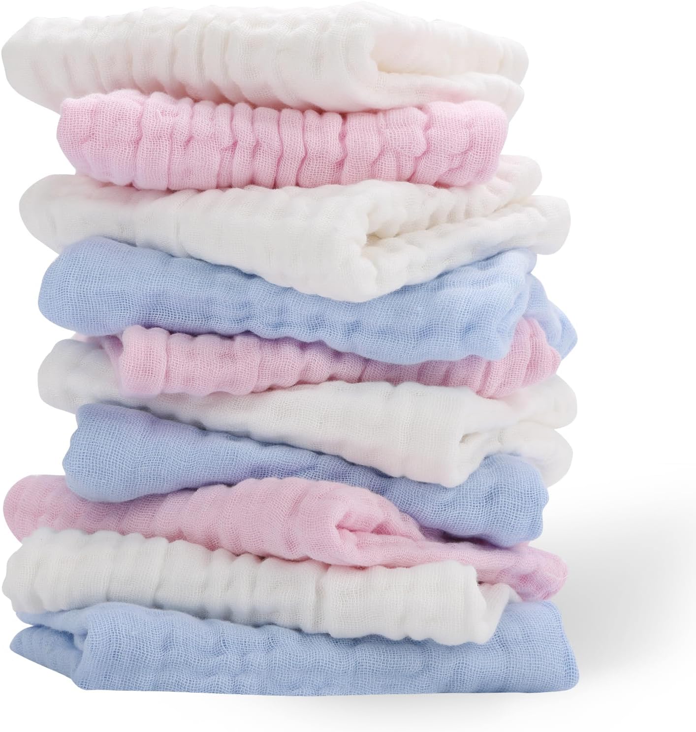Muslin Burp Cloths 10 Pack 6-Layer Cotton 17x9 Inch