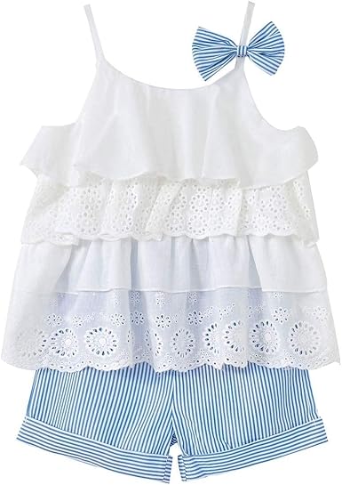 Toddler Baby Girls Summer Ruffle Camisole Shorts Set