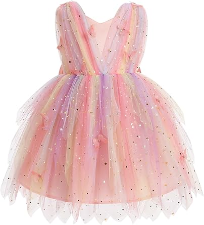 Toddler Butterfly Tulle Ruffle Party Dress