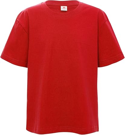 Short Sleeve Soft Crewneck Cotton T Shirts for Boys and Girls 5-12 Years