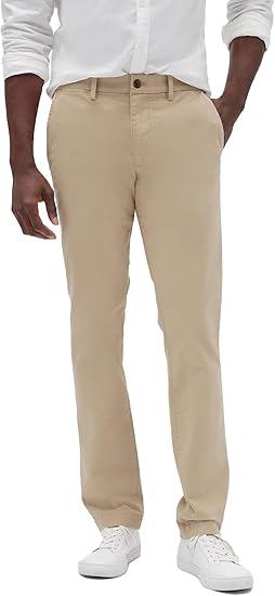 Men's Essential Slim Fit Khaki Chino Pants