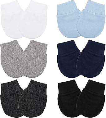 Baby Cotton No Scratch Infant Mittens 0–6 Months Set