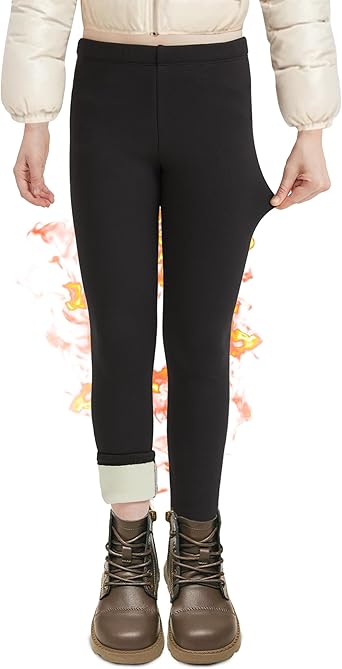 Girls fleece lined thermal winter leggings