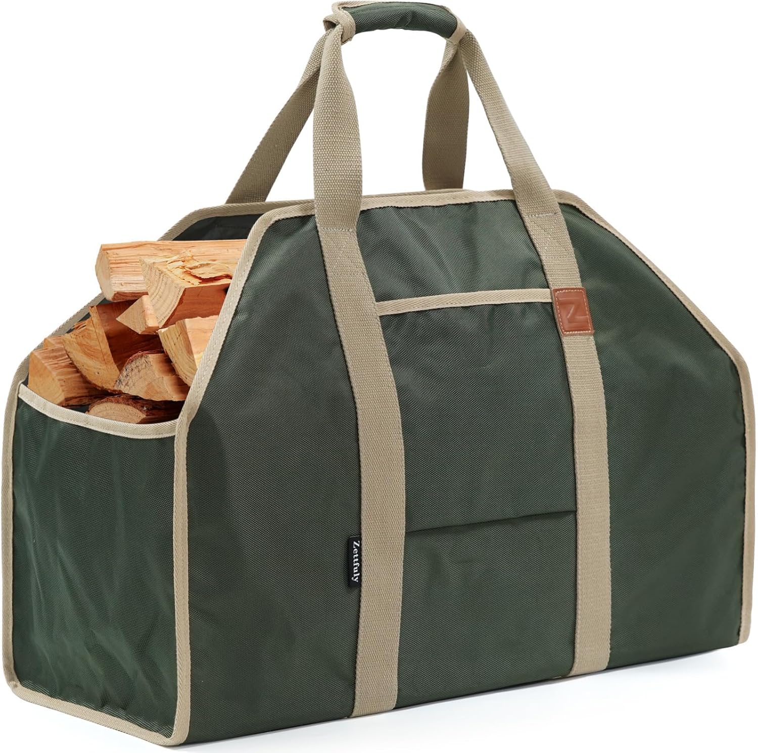 Large Firewood Carrier Tote Bag with Handles 22x16x10 inches