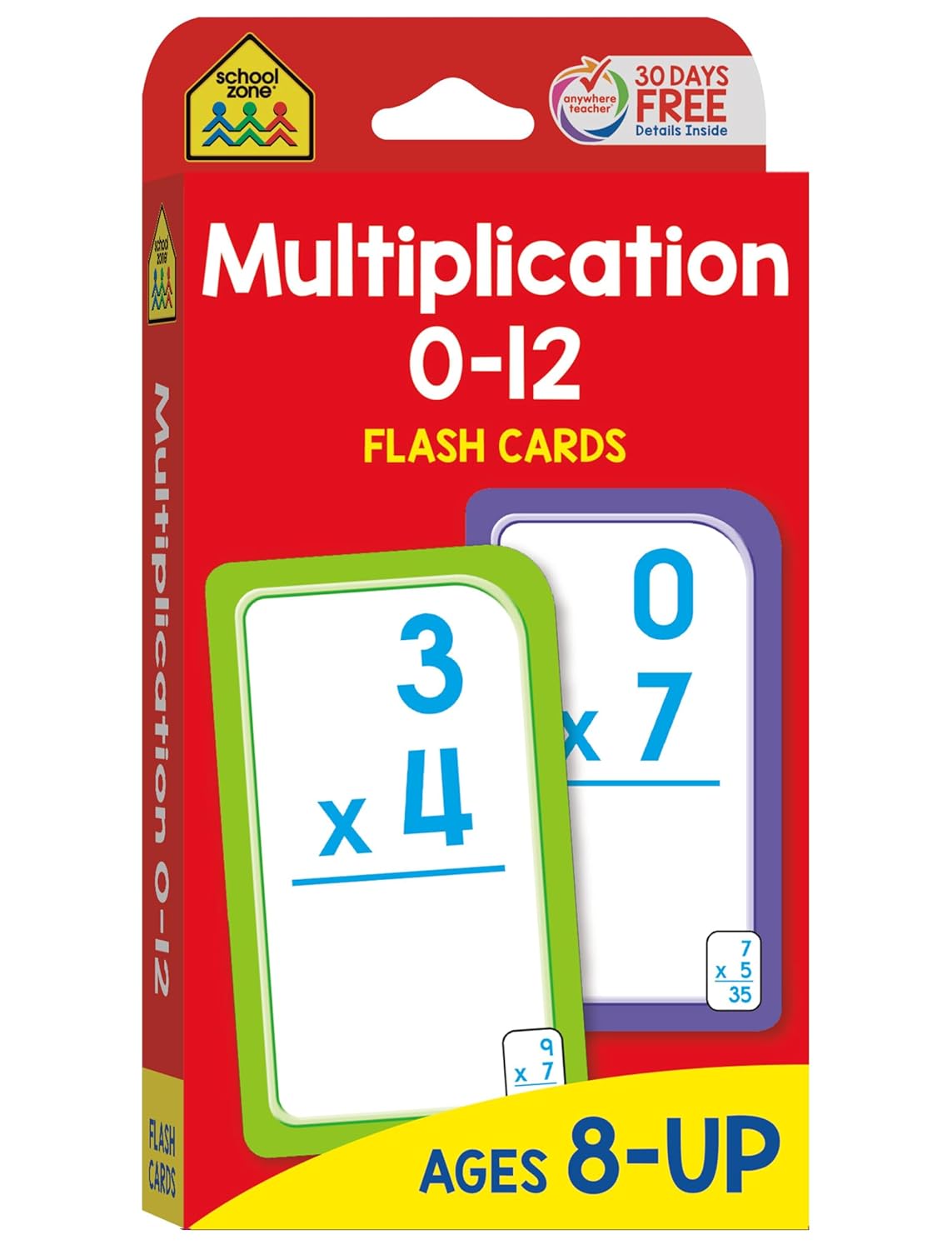 Multiplication 0–12 Math Flash Cards Set for Kids (56 Cards)