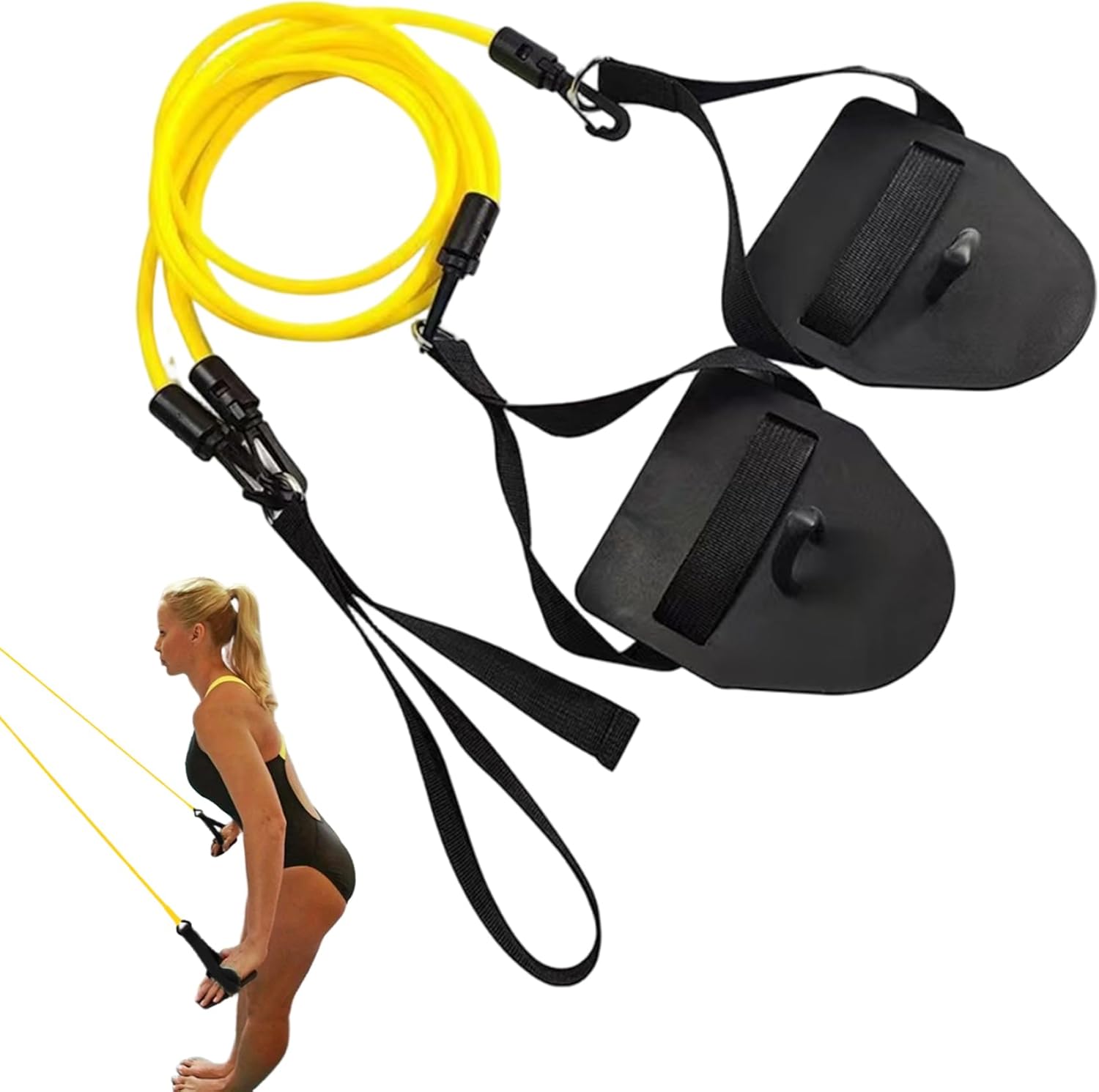 Dryland Pull Up Bands with Paddles for Arm Strength & Stroke Simulation
